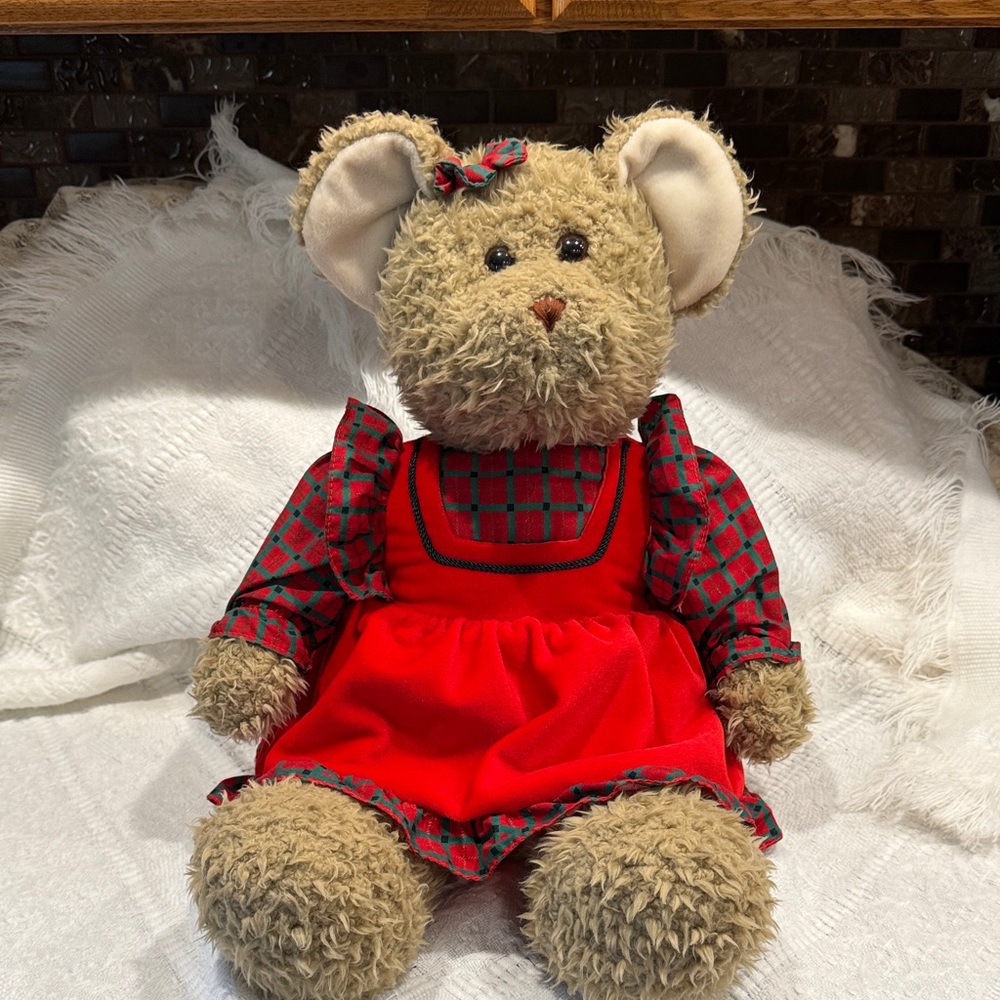 Christopher and Holly Vintage 1994 Bear in Red Dress EUC